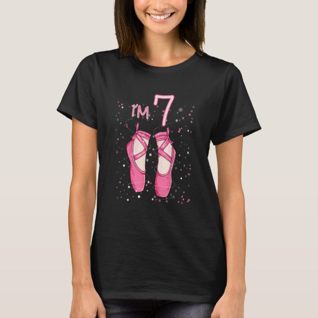 Kids Princess 7th Birthday I'm 7 Years Old Balleri T-Shirt (Front)