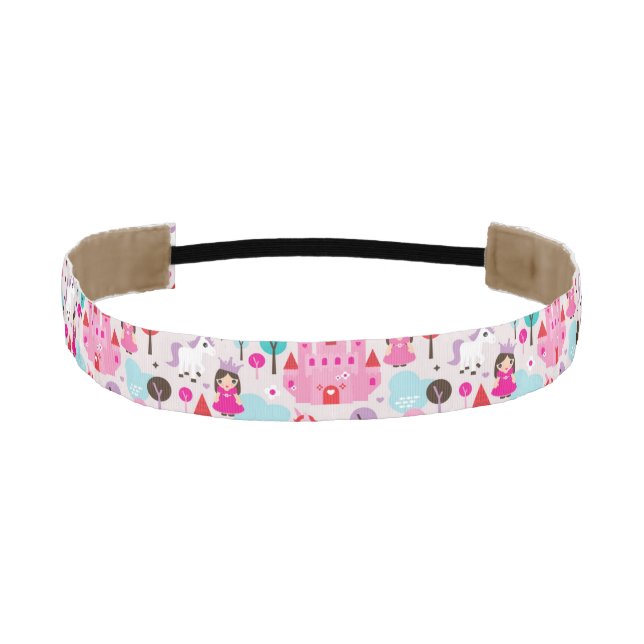 kids princess castle and unicorn athletic headband (Front)