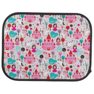 kids princess castle and unicorn car floor mat