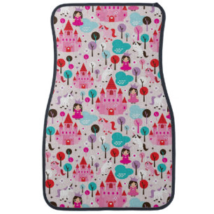kids princess castle and unicorn car floor mat