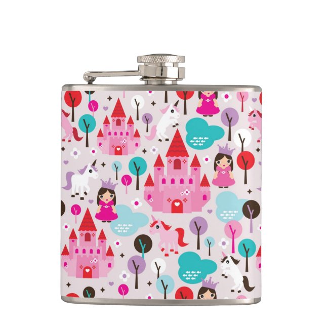 kids princess castle and unicorn flask (Front)
