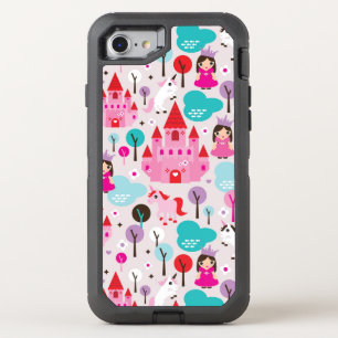 kids princess castle and unicorn OtterBox defender iPhone SE/8/7 case