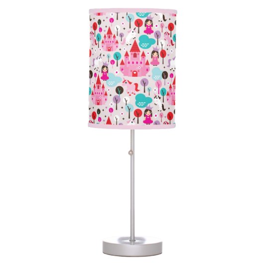 kids princess castle and unicorn table lamp (Front)