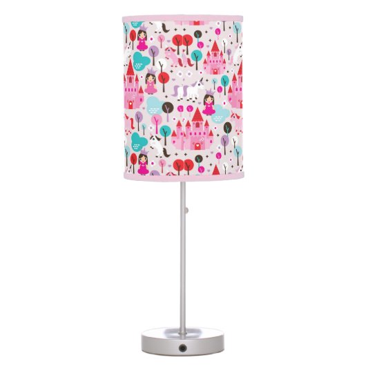 kids princess castle and unicorn table lamp (Back)