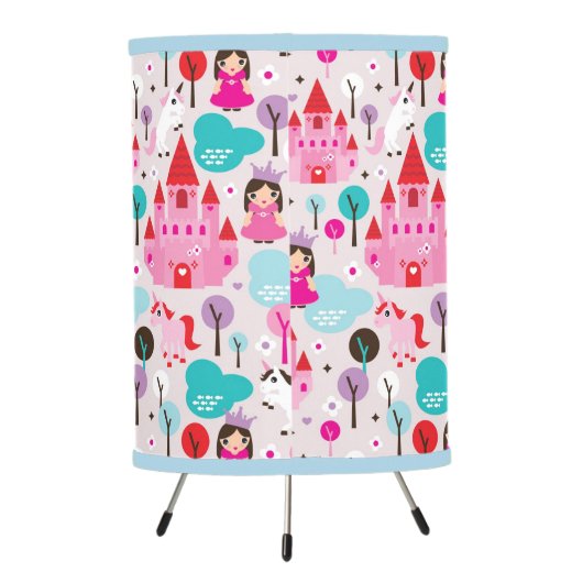 kids princess castle and unicorn tripod lamp (Back)