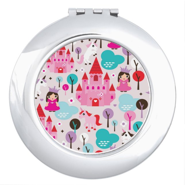 kids princess castle and unicorn vanity mirror (Front)