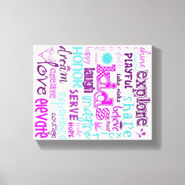 Kids Printable Pastels on Canvas Print (Front)