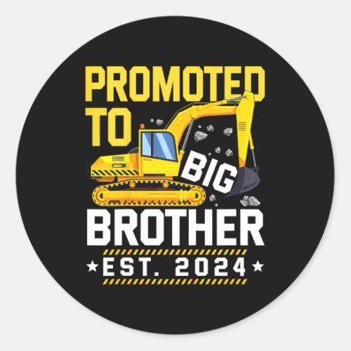 Kids Promoted to Big Bro 2024 Leveled up to Big Br Classic Round Sticker