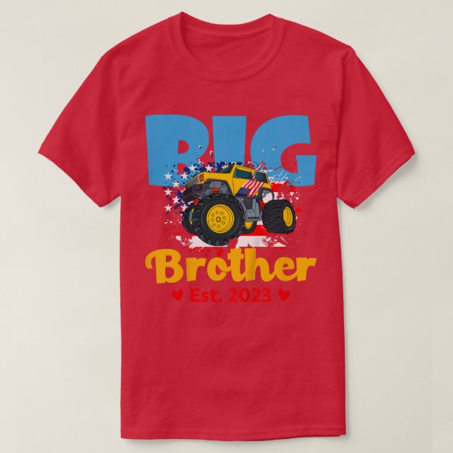 Kids Promoted To Big Brother 2023 Monster Truck Ba T-Shirt (Design Front)
