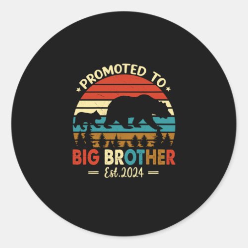 Kids Promoted to Big Brother Est 2024 Pregnancy Classic Round Sticker