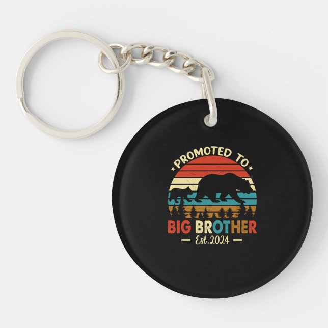 Kids Promoted to Big Brother Est 2024 Pregnancy Keychain (Front)