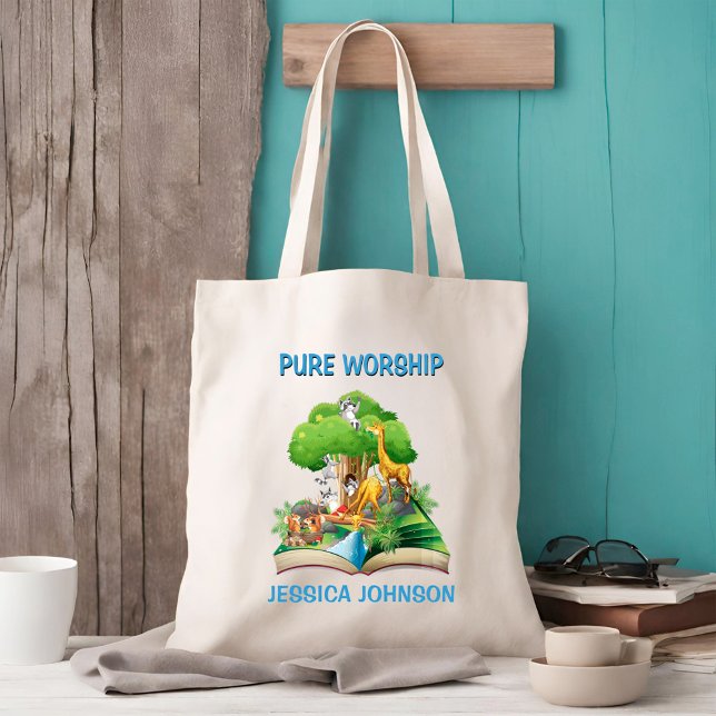Kid's Pure Worship Notebook with Cute Animals Tote Bag (Creator Uploaded)