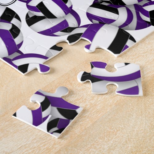 kids purple black volleyball team colors jigsaw puzzle