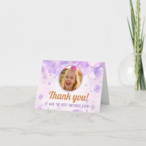Kids Purple Bubbles Glitter Stars Photo Birthday 