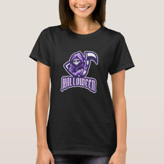 Kids Purple Girls Halloween  Halloween Grim Reaper T-Shirt