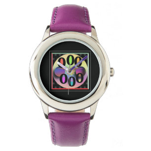 Kids Purple Glasses With Number 0 Watch