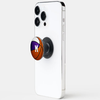 kids purple white sports team colors basketball PopSocket