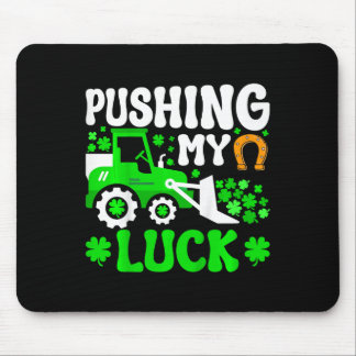 Kids Pushing My Luck Tractor Truck St Patricks Day Mouse Pad