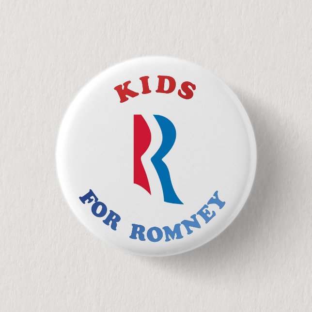KIDS R FOR ROMNEY PINBACK BUTTON (Front)