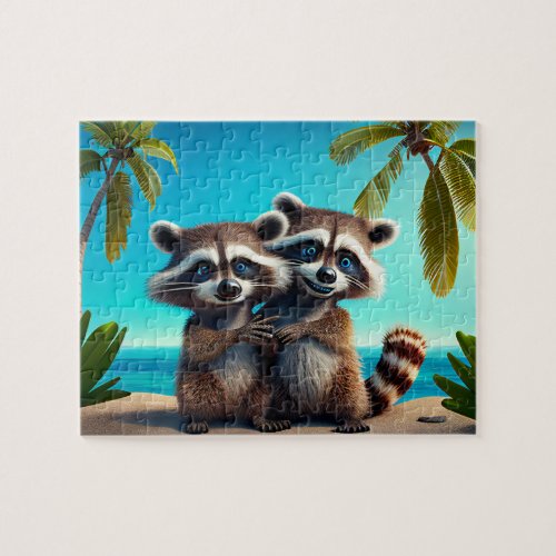 Kids Raccoons Jigsaw Puzzle _ Tropical