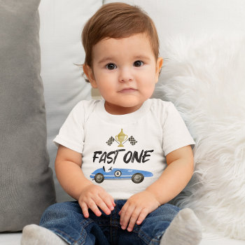 Kids Race Car 1st Birthday Baby T-shirt by special_stationery at Zazzle