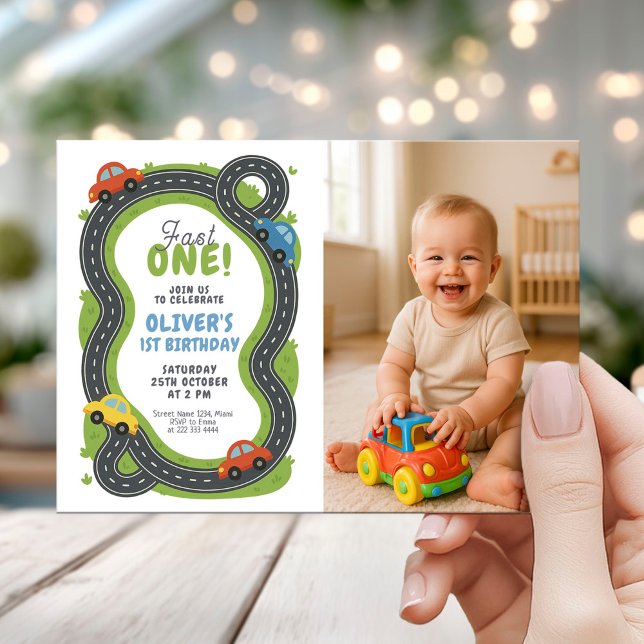 Kids Race Car Birthday Party Invitation (Creator Uploaded)
