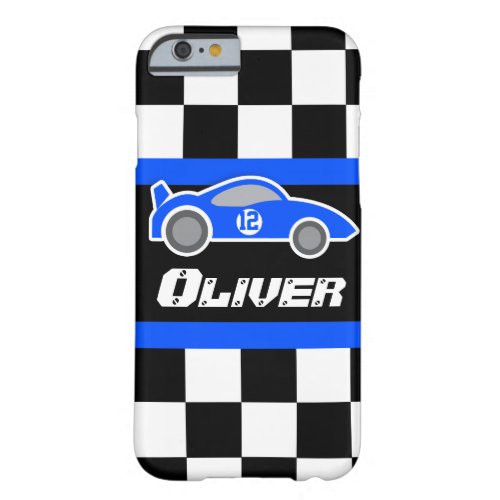 Kids racing blue sports car named iphone case