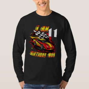 Kids Racing Car Driver I'm 11 Years Old 11th Birth T-Shirt