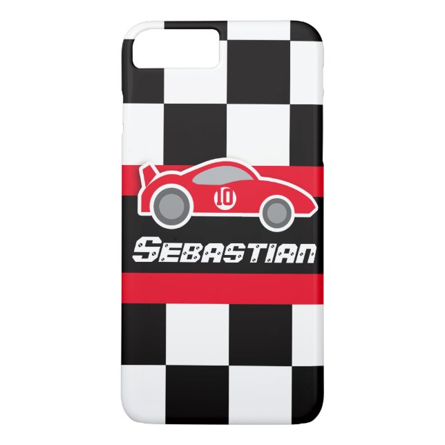 Kids racing red sports car named iphone case (Back)