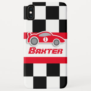 Kids racing red sports car named iphone case