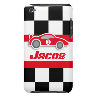 Kids racing red sports car named ipod touch case