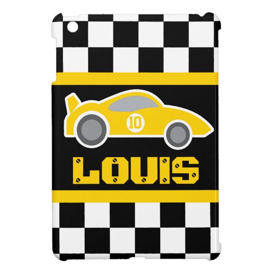 Kids racing yellow sports car named age ipad mini cover for the iPad mini