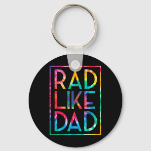Kids Rad Like Dad Tie Dye Funny Fathers Day Toddle Keychain