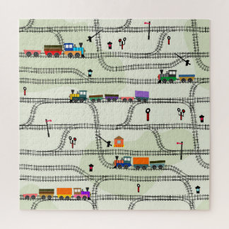 Kids Railway: Funny Seamless Pattern Jigsaw Puzzle