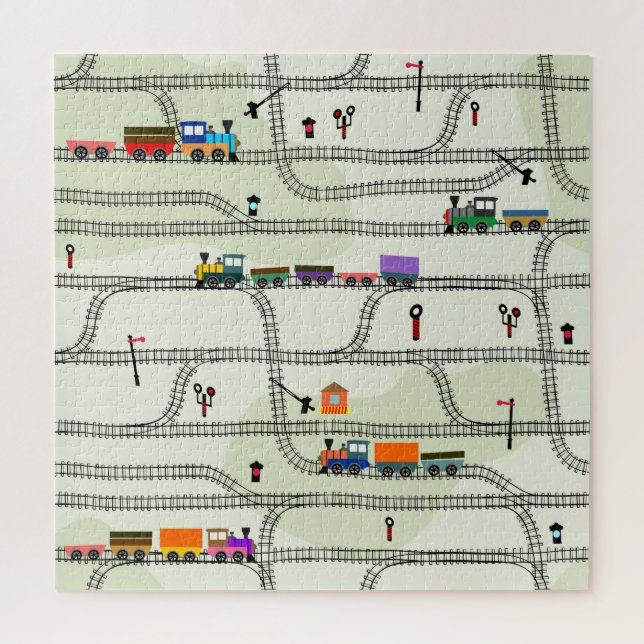Kids Railway: Funny Seamless Pattern Jigsaw Puzzle (Vertical)