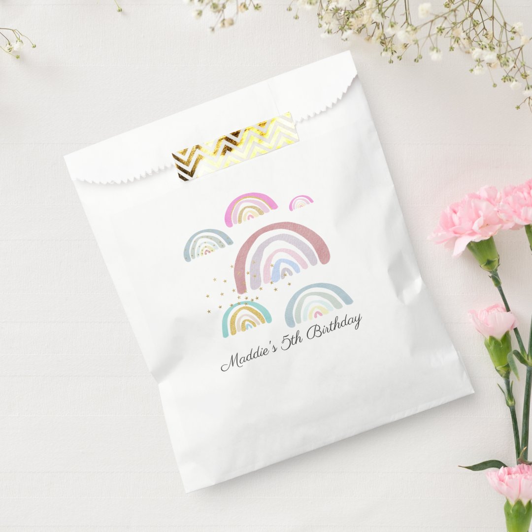 Kids Rainbow Birthday Party Favor Bags | Zazzle