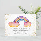 Kids Rainbow Cloud Birthday Party Invitation (Standing Front)