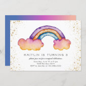 Kids Rainbow Cloud Birthday Party Invitation (Front/Back)