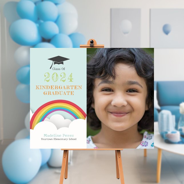 Kids Rainbow Clouds Kindergarten Graduation Photo Foam Board (Creator Uploaded)