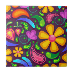 Kids rainbow color abstract tile