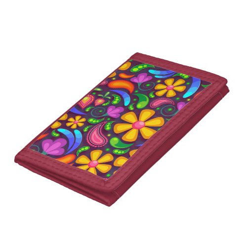 Kids rainbow color abstract trifold wallet