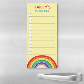 Kids Rainbow Colorful To Do List Chore Checklist Magnetic Notepad by LilPartyPlanners at Zazzle
