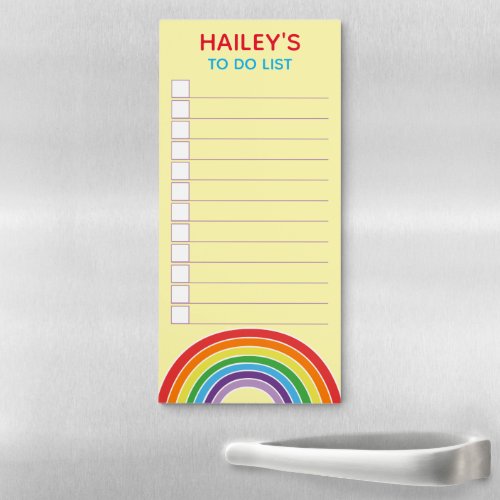 Kids Rainbow Colorful To Do List Chore Checklist Magnetic Notepad