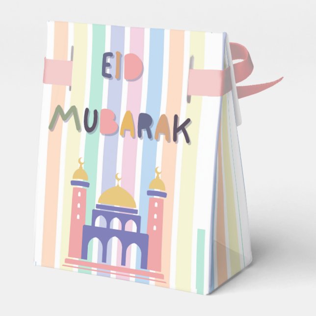 Kids Rainbow Eid Mubarak Eid Gift & Favor Boxes (Back Side)