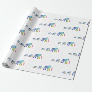 Kids Rainbow Elephant Gift Wrap