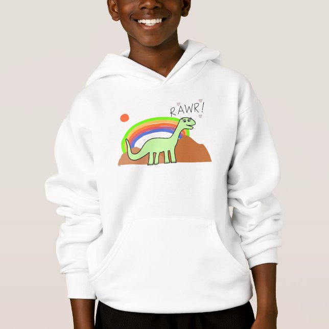 Kids Rainbow Rawr Hoodies (Front)