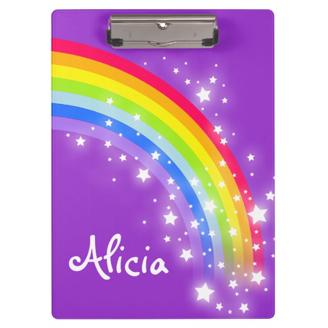 Kids rainbow stars named clipboard (Front)