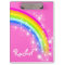 Kids rainbow stars pink named clipboard