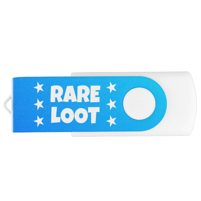 Kids Rare Loot Blue Stars Gamer Flash Drive (Back)