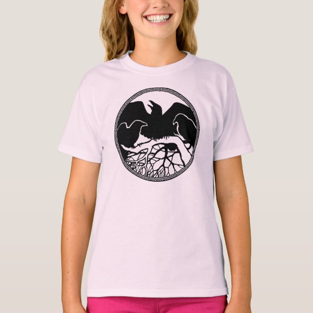 Kid's Raven Shirts Raven Crow Art Kid's Sweatshirt (Front)